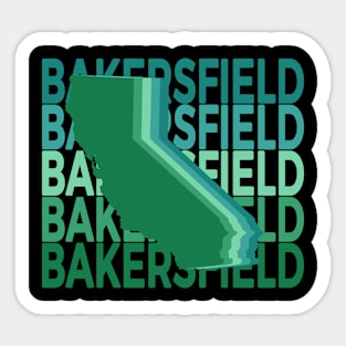 Bakersfield California Green Repeat Sticker